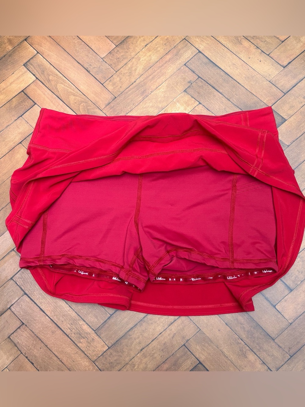 Lululemon Pace Rival Skirt Skort In Dark Red Size 10 - Picture 4 of 7